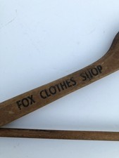 Vtg FOX CLOTHES Shop Wooden Advertising Hanger second Ave New York Collectible