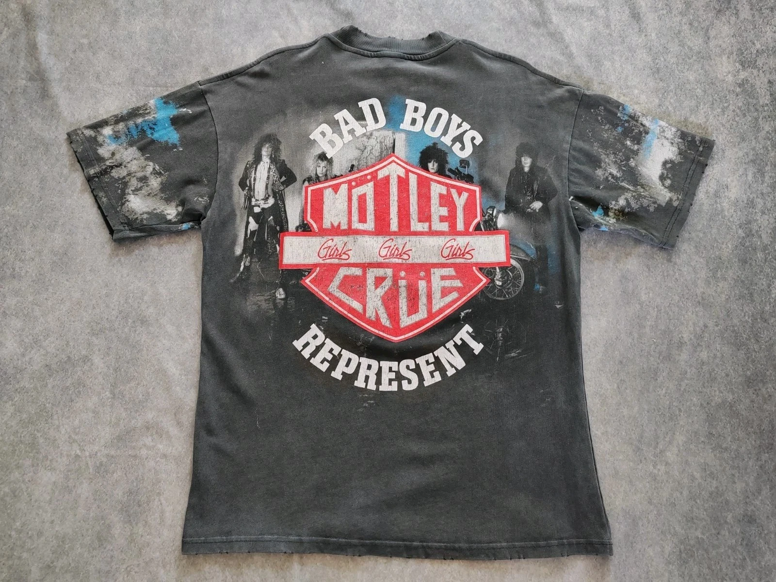 Represent Motley Crue Men's Distressed Bad Boys Band T-shirt Size Medium/Large