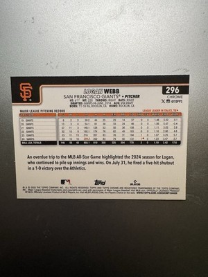 2025 Topps Chrome Logan Webb #296 Giants | eBay