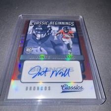 2021 Classics Classic Beginnings Red Javonte Williams RC AUTO Broncos #13/25