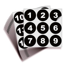 Black Consecutive Number Stickers 1 to 100, 2-inch, 1 Set Vinyl Self Adhe...