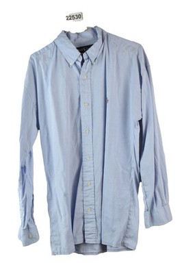 Ralph Lauren blaues Langarmhemd Größe 16,5-34 Herren Yarmouth Baumwolle Freizeit