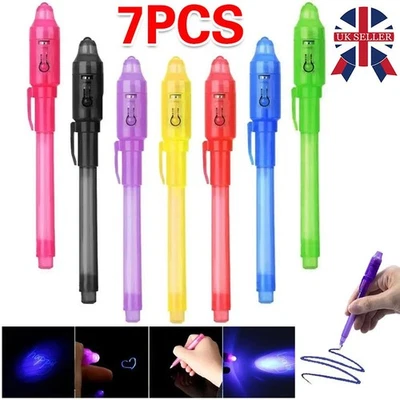 7X UV Light Pen Invisible Ink Secret Marker Ultra Violet LED Black Light Spy Pen