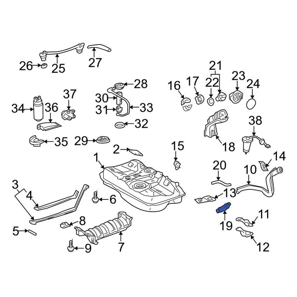 For Toyota Camry 2004-2011 Toyota 7721306041 Fuel Filler Hose Foto 3 de 4