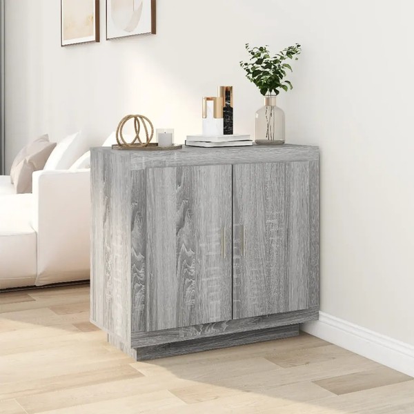 Schmales Sideboard Sonoma Eiche Grau 80X40X75 Cm Holzwerkstoff-image