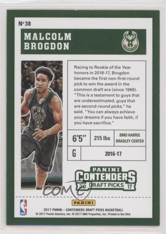 2017 Panini Contenders Draft Picks Season Variation Ticket /99 Malcolm Brogdon - Image 2 of 2