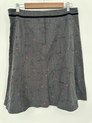 Mantaray Teal and White Skirt Size 12 Floral Pattern A-line Cotton
