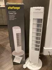 Challenge 29" Oscillating Tower Fan 35W Portable 3 Speed Cooling Fan White