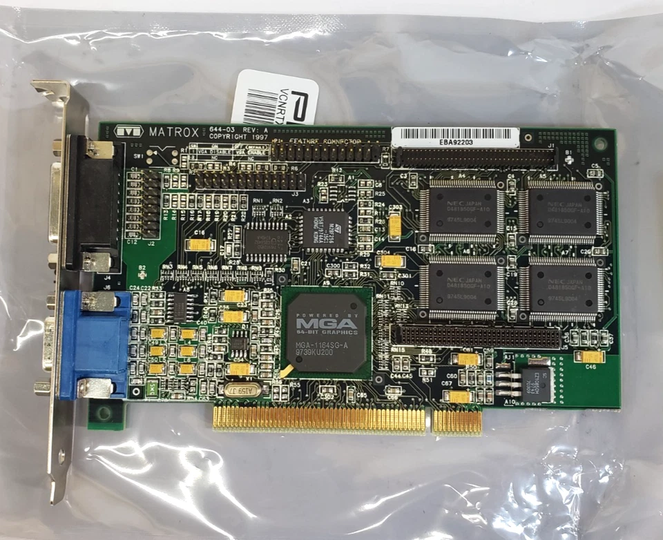 1997 PCI Matrox Mystique MY220P/4N 4MB SGRAM Graphics Card - Image 2 of 4