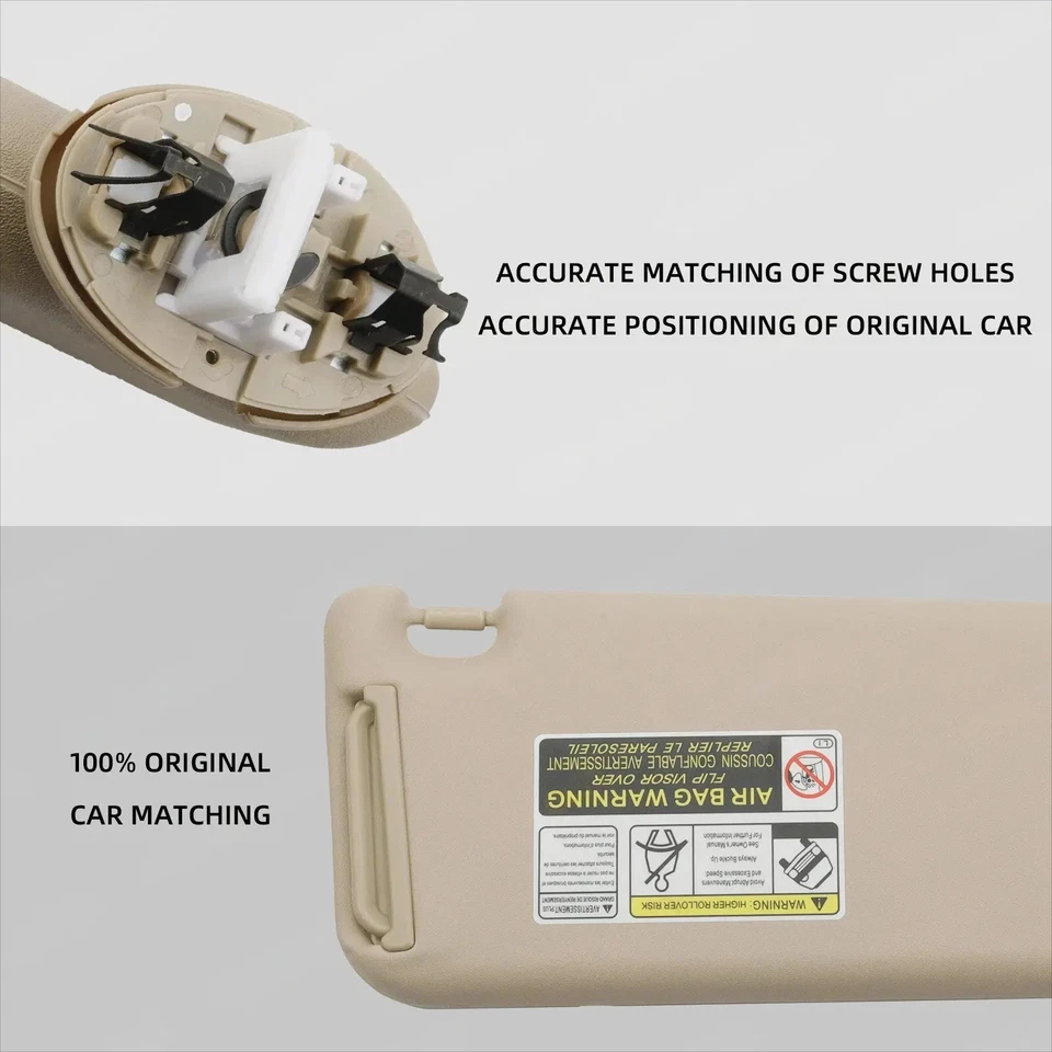 Beige Left Driver Sun Visor with Mirror For Toyota RAV4 2006-2013 74320-42501-A1 Foto 2 de 4