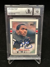 Greg Lloyd 1989 Topps #115T RC Signed Beckett BGS 10 Auto Steelers Rookie