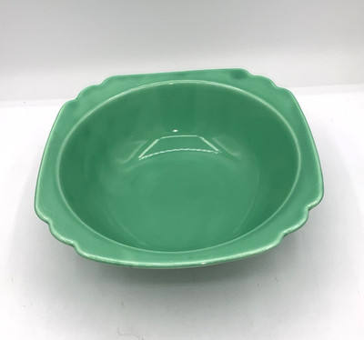 Vintage Homer Laughlin Riviera Square Green Vegetable Serving Bowl 8 1/4''
