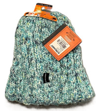 Screamer Womens Beanie Knit Hat Mint Green Grey Skater Retro Rollup NWT