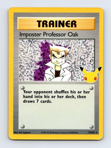 Imposter Professor Oak 73/102 Celebrations: Classic Collection Pokemon Holo NM