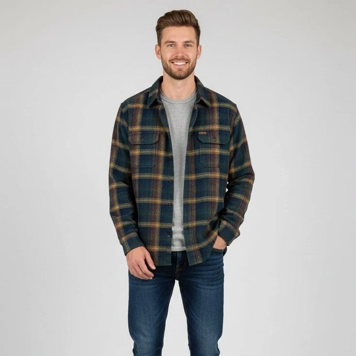 Orvis Plaid Flannel Shirt Large 100% Cotton Button Front Outdoor Workwear Top