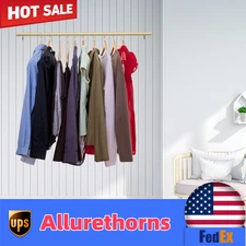 Metal Ceiling Mount Garment Hanging Rail Clothes Hanger Space Saving Closet Rack