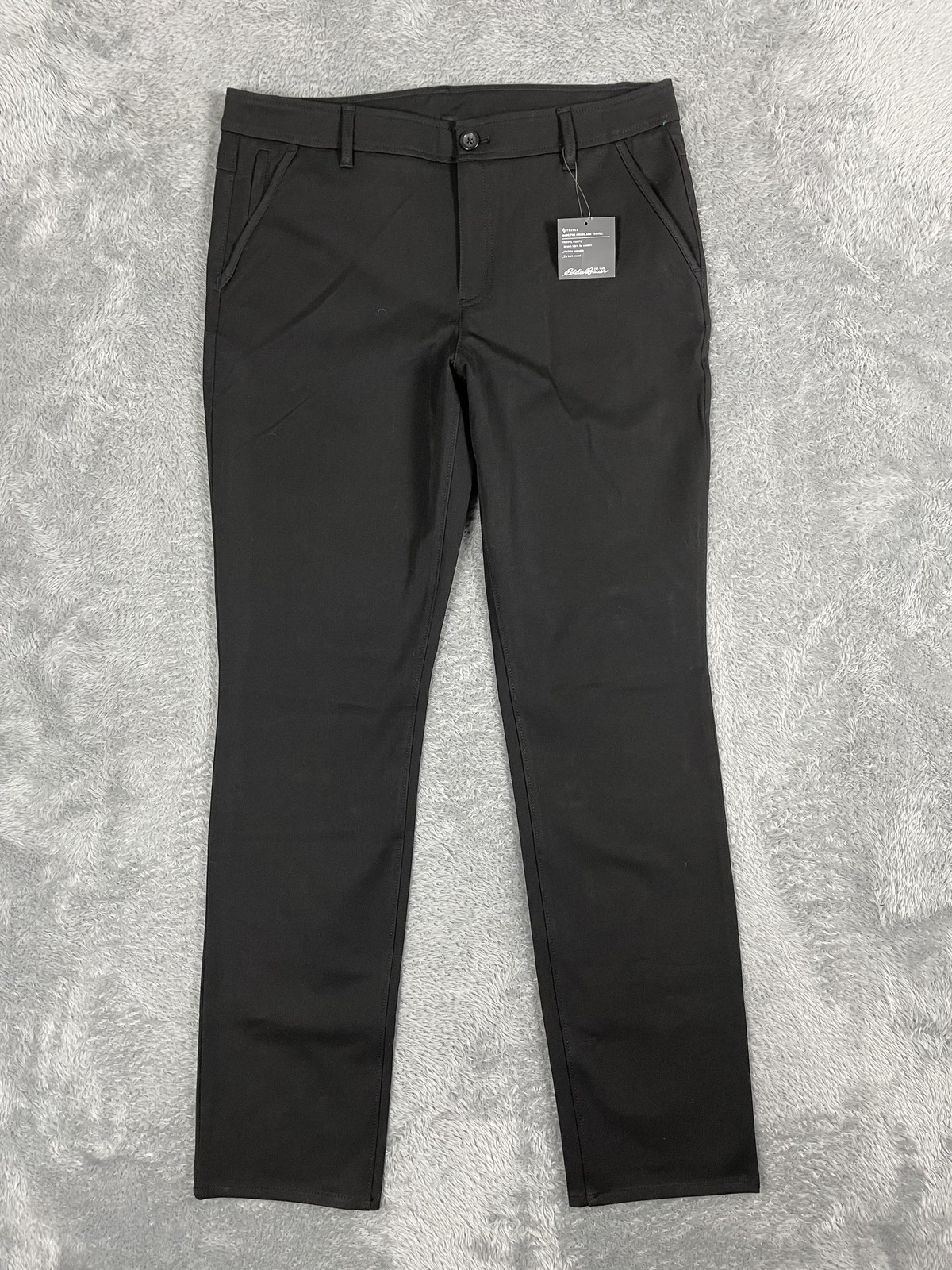 Eddie Bauer Travel Pants Womens Tall 12 Black Travex Hiking Stretch Comfort