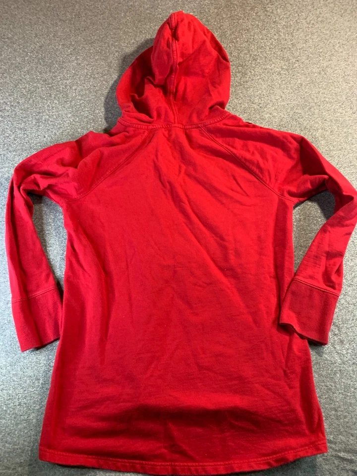 Sudadera con capucha Liz Claiborne Weekend para mujer roja mediana 100 % algodón manga raglán activa Foto 2 de 4
