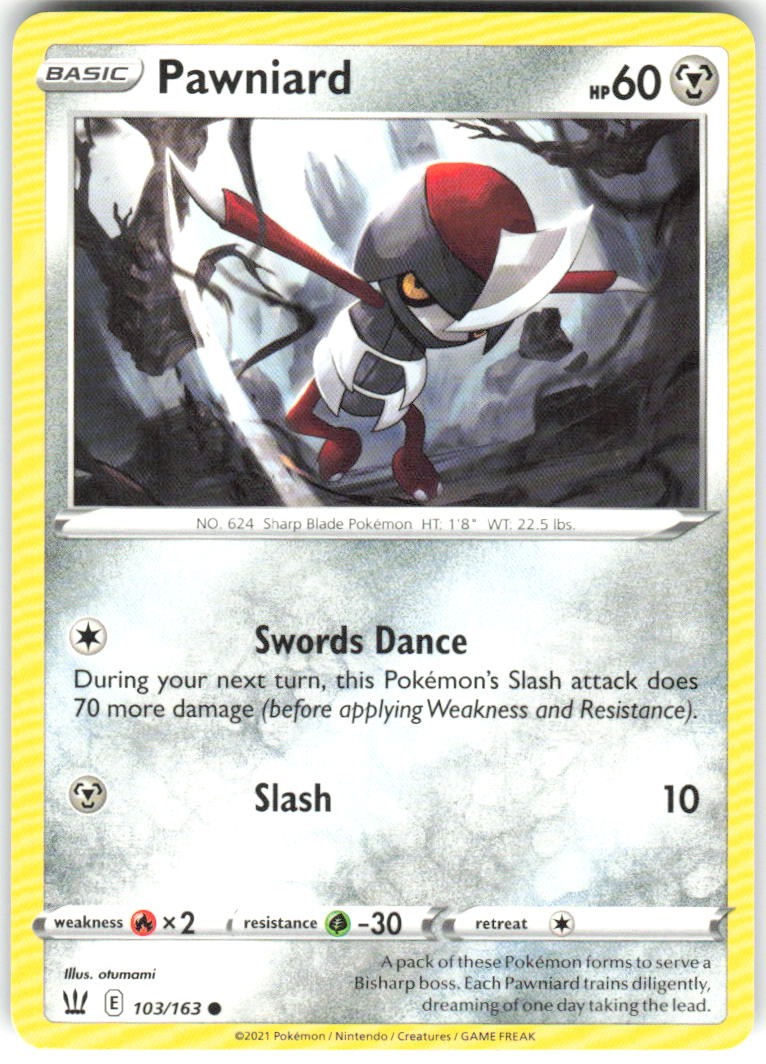 Pawniard 103/163 Battle Styles BST MP Pokemon Card TCG