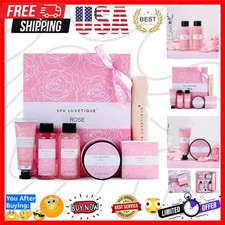Gifts for Women Bath and Body Gifts Set 6pcs Gift Baskets for Women Rose Bath...