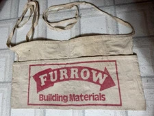 VERY NICE VINTAGE FURROW BUILDING MATERIALS ROOFER CARPENTER CLOTH NAIL APRON