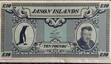Jason ISLANDS FALKLAND 10 POUNDs PENGUIN UNC BANKNOTE NEW
