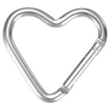 Heart Shaped Snap Clip 1 Pack - Keychain Clip Silver 