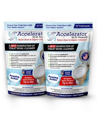 Accelerator by Dr. Pooper Toilet Bowl & Septic Cleaner   2-Pack Value Bundle