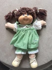 Cabbage Patch Kids Doll Vintage 1978/1982 Girl Brown Hair Pigtails Green Dress