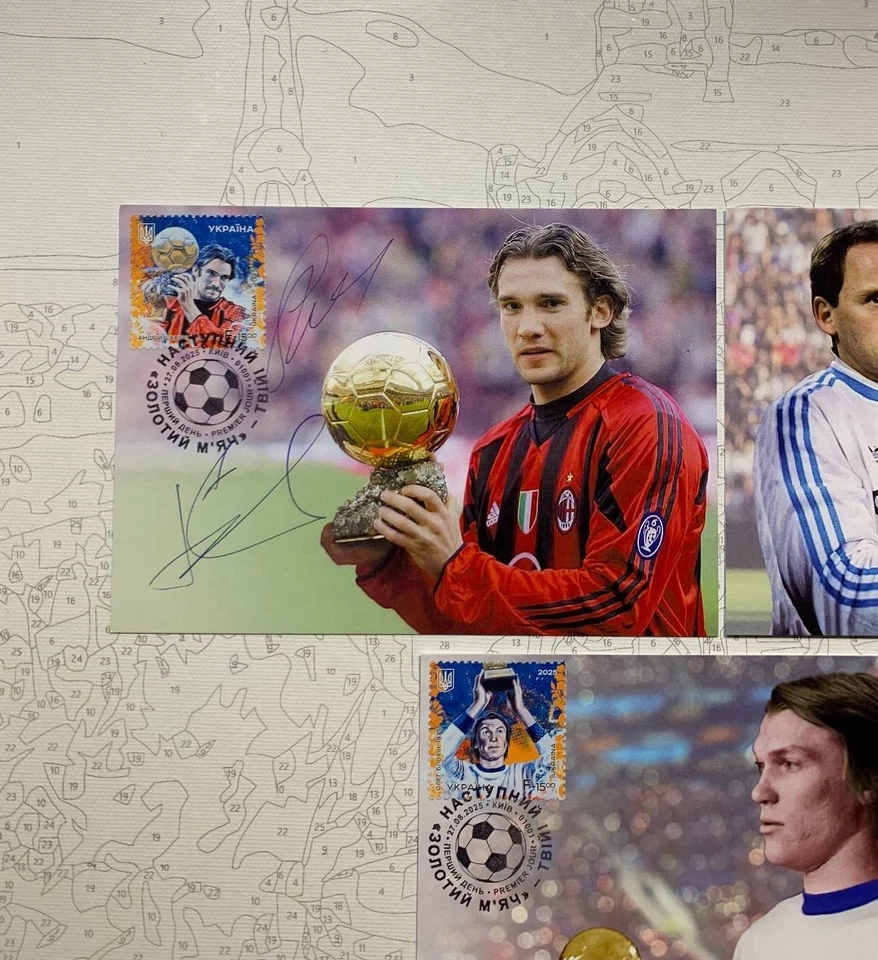 Juego de postales ¡El próximo balón de oro es tuyo! Firmado por Shevchenko/Belanov Foto 2 de 4