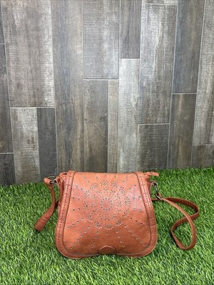 Boho Coral Crossbody Bag Cutout Detail Festival Western Chic Purse 