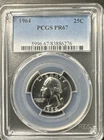1964 Proof Washington Quarter PCGS PR 67