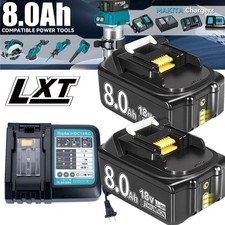 2PACK For Makita 18Volt 8.0Ah LXT Li-Ion Battery BL1860B BL1830 BL1850 Charger