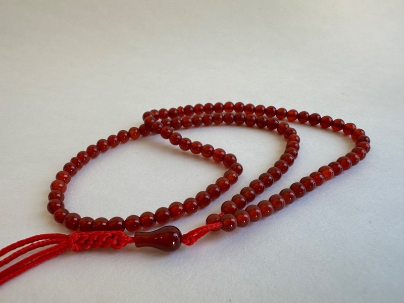Antique Persian Round Agate (ageeg) Prayer 101 Beads Tasbih Necklace