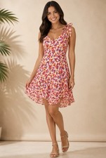 Colorful Polka Dot Bow Strap Midi Dress S NWT Retro Mod Cottagecore Sundress