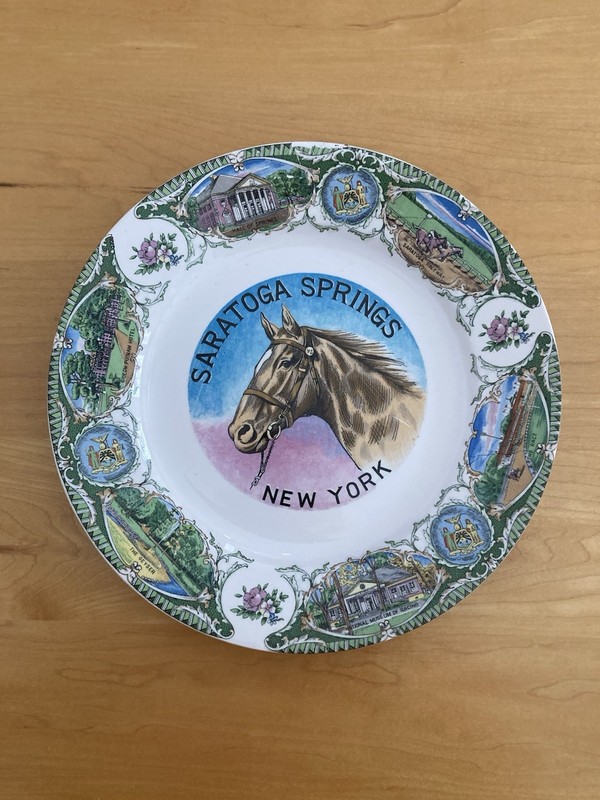 Saratoga Springs New York Souvenir Plate Collectible Display Circa 1960’s