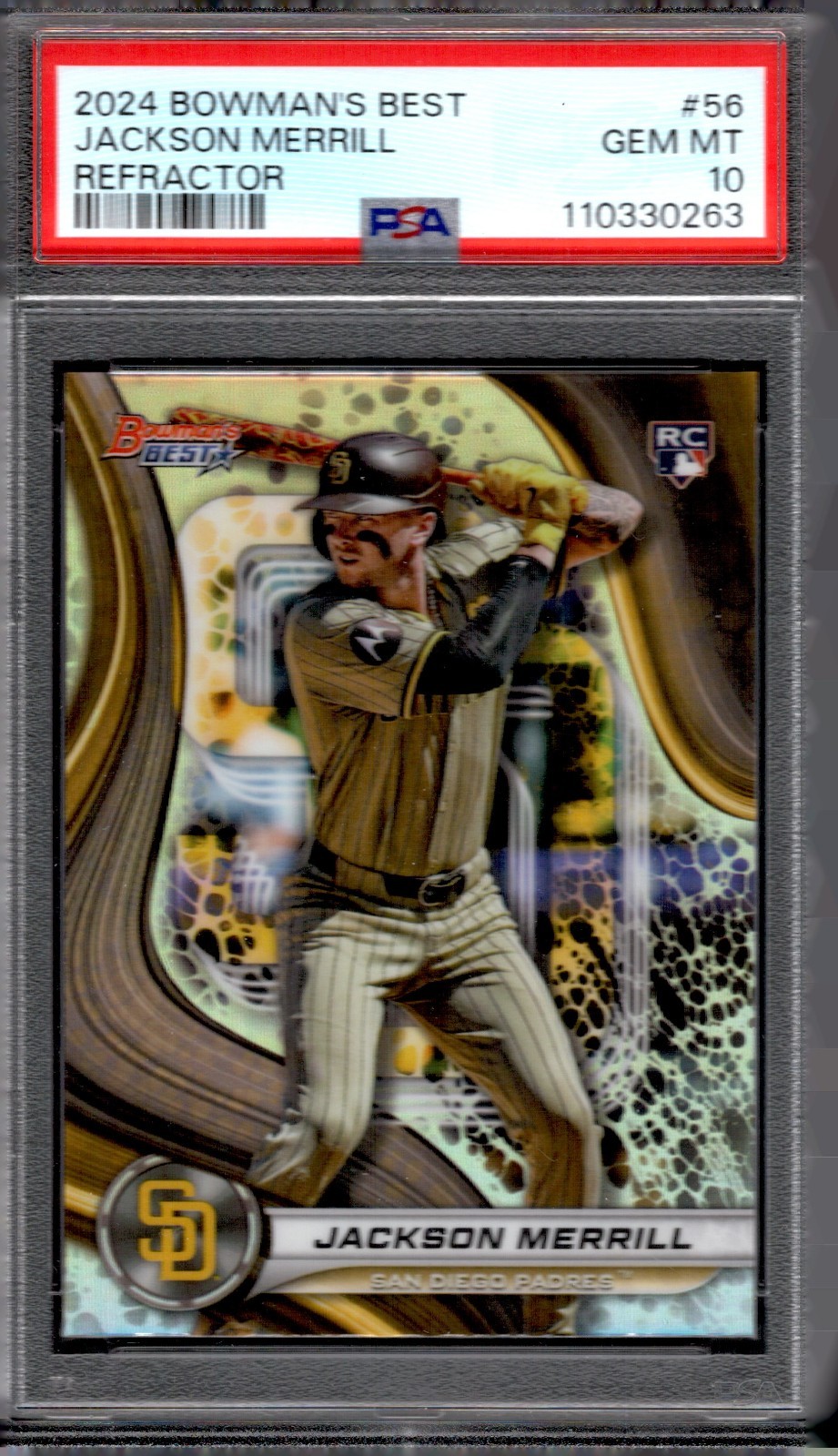 2024 Bowman's Best Refractor 56 Jackson Merrill Rookie PSA 10