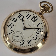 I5 1901 FLAG SHIP 18s ELGIN 23j VERITAS SOLD GOLD TRAIN GEARS CLASS A, RUNS A+!