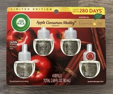 Air Wick Plug-In Scented Oil Refill Apple Cinnamon Medley Air Freshener 4 Count