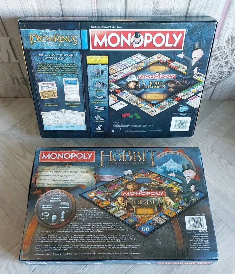 Monopoly Lord of The Rings Trilogy Edition The Hobbit Desolation of Smaug Bundle - Image 2 of 4