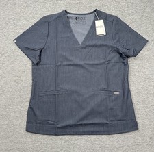 FIGS Casma Scrub Top Womens XL Gray Three-Pocket Stretch Nurse Medical NEW