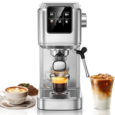 KEENSTAR 20Bar Espresso Machine with Hot & Rapid Cold Brew, SSteel Coffee Makers
