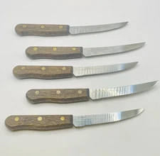 Vintage Old Homestead Steak Knives Set Of 5 Stainless Steel Lifetime Cutlery