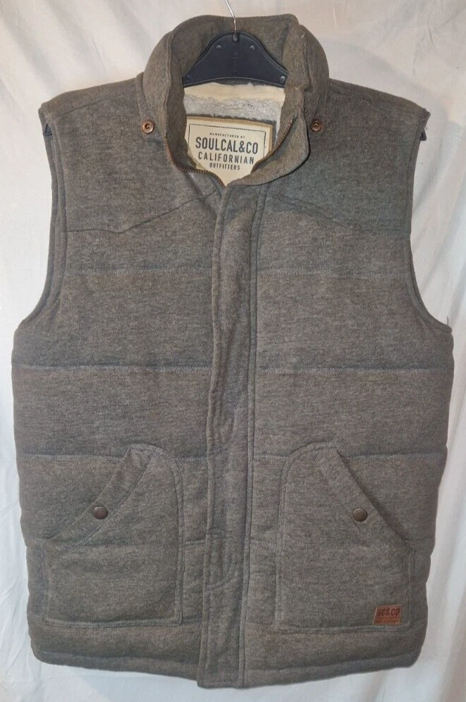 Men's Gilet Soulcal & Co Californian Outfitters Grey Medium Very Good Condition