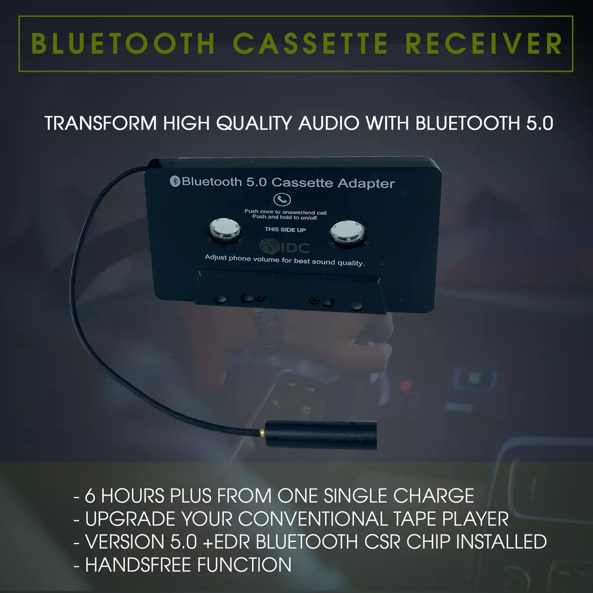 Bluetooth Wireless Car Van Cassette Tape Adapter for iphone iPod Android  Samsung