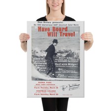WRAPPED CANVAS 1963 Have Board Will Travel Film Poster on wrapped canvas 18x24