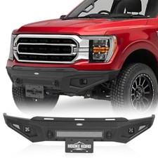 Steel Front Bumper Fit 2021 2022 2023 Ford F-150 W Flip-up License Plate Mount Steel Front Bumper Fit 2021 2022 2023 Ford F-150 W Flip-up License Plate Mount