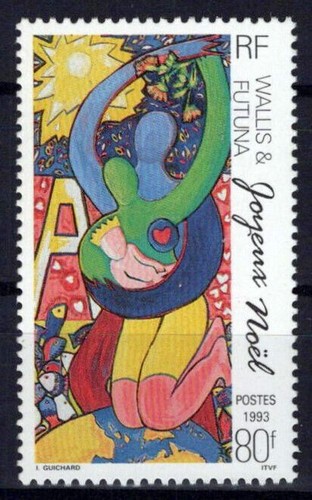 Wallis & Futuna Islands 453 MNH Christmas Holy Family ZAYIX 0524S0271 - 第 1/3 張圖片