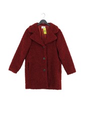 Nümph Women's Coat Uk 6 Red 100% Polyester Overcoat