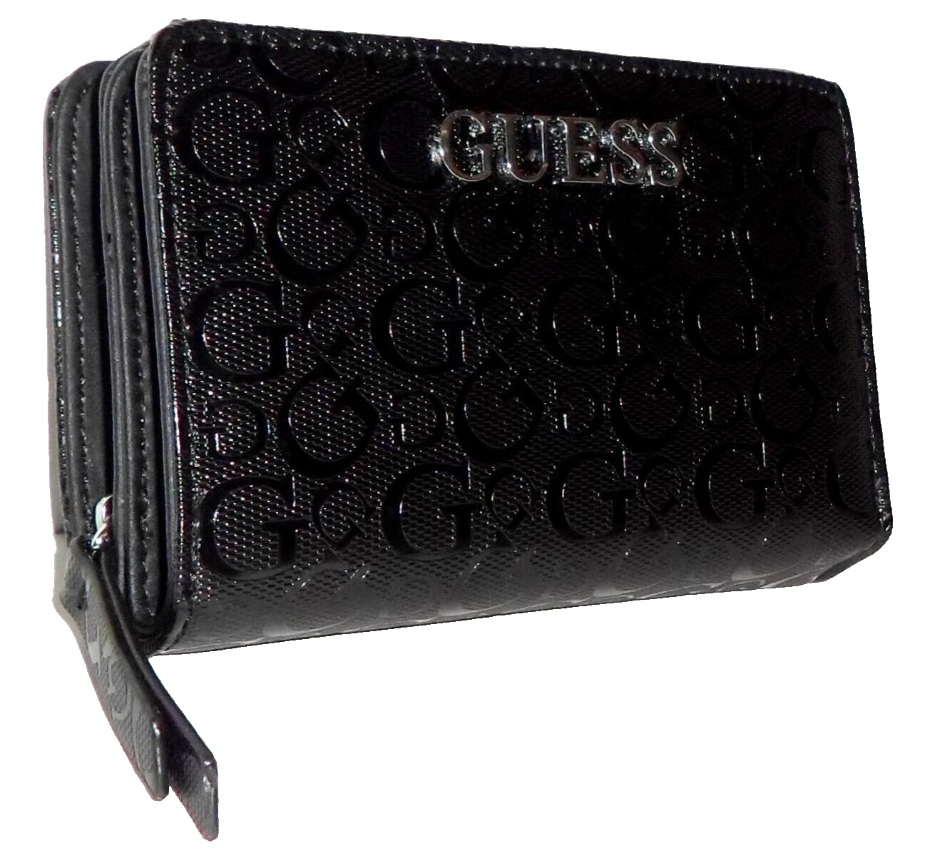 Portafoglio GUESS Abbas Monogram Nero Bif Nuovo con etichette